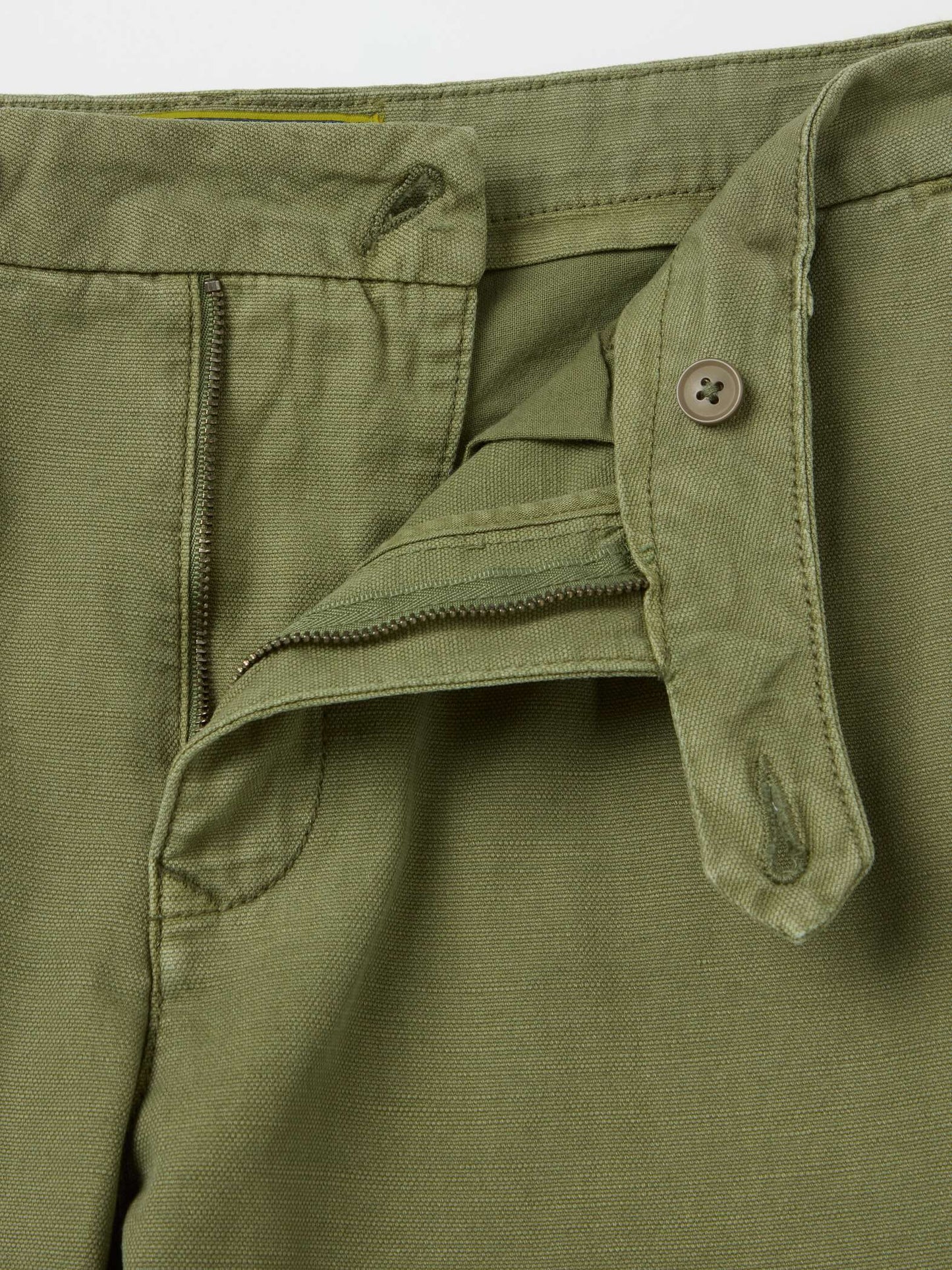 Chino trousers in green linen and cotton