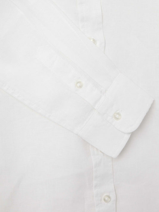 White regular-fit shirt in linen